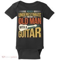 Old Man Guitar Player Saying Father Grandpa Man Guitarist Baby Bodysuit thumb 0
