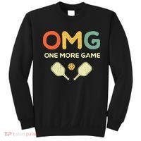 One More Game OMG Retro Funny Pickleball Lover Pickle Ball Sweatshirt thumb 0