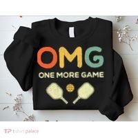 One More Game OMG Retro Funny Pickleball Lover Pickle Ball Sweatshirt thumb 2