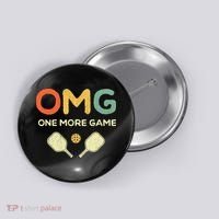 One More Game OMG Retro Funny Pickleball Lover Pickle Ball Button thumb 0