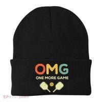 One More Game OMG Retro Funny Pickleball Lover Pickle Ball Beanie thumb 0