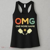 One More Game OMG Retro Funny Pickleball Lover Pickle Ball Women's Tank Top thumb 3