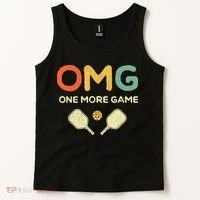 One More Game OMG Retro Funny Pickleball Lover Pickle Ball Tank Top thumb 2