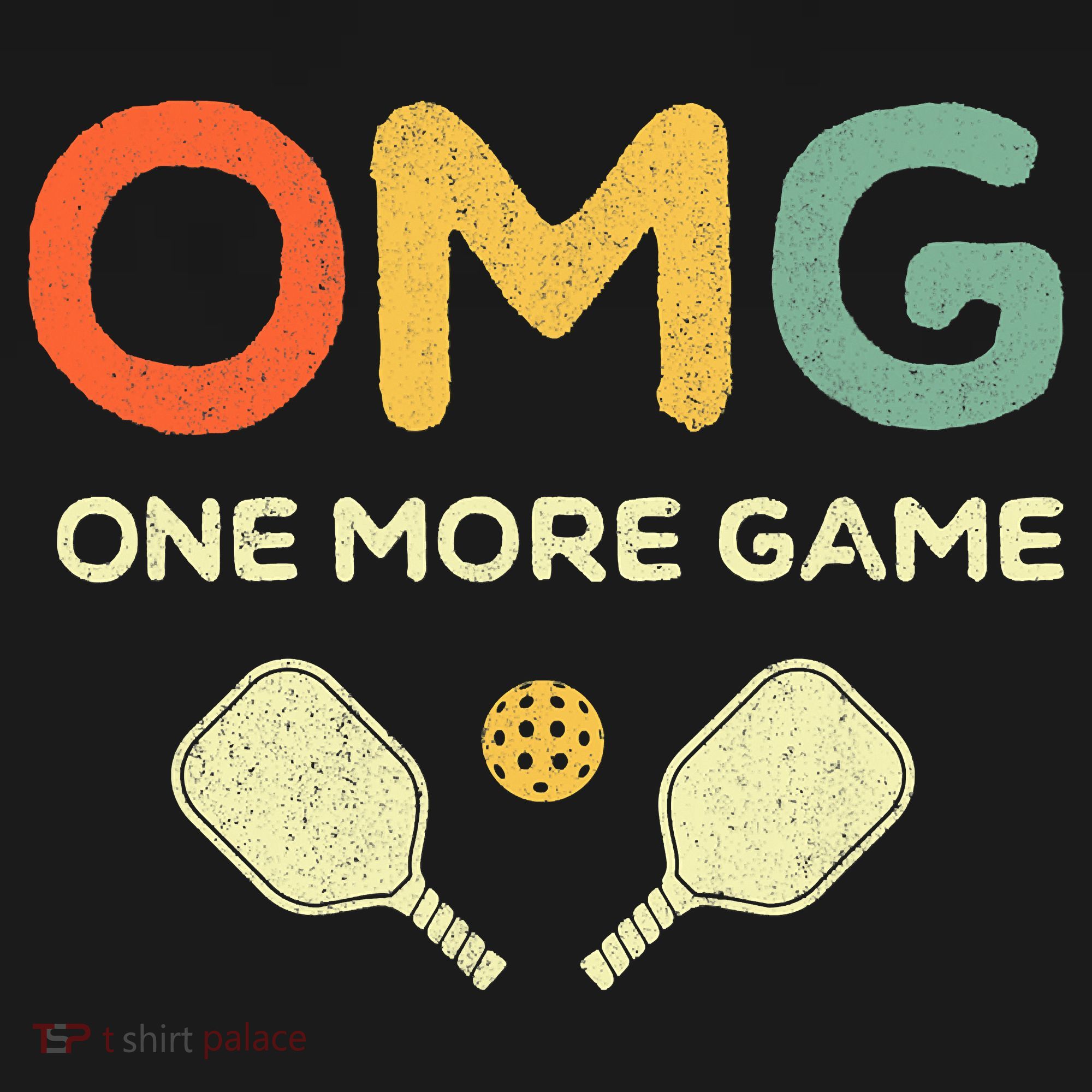 One More Game OMG Retro Funny Pickleball Lover Pickle Ball Tank Top