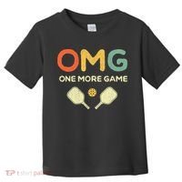 One More Game OMG Retro Funny Pickleball Lover Pickle Ball Toddler T-Shirt thumb 0