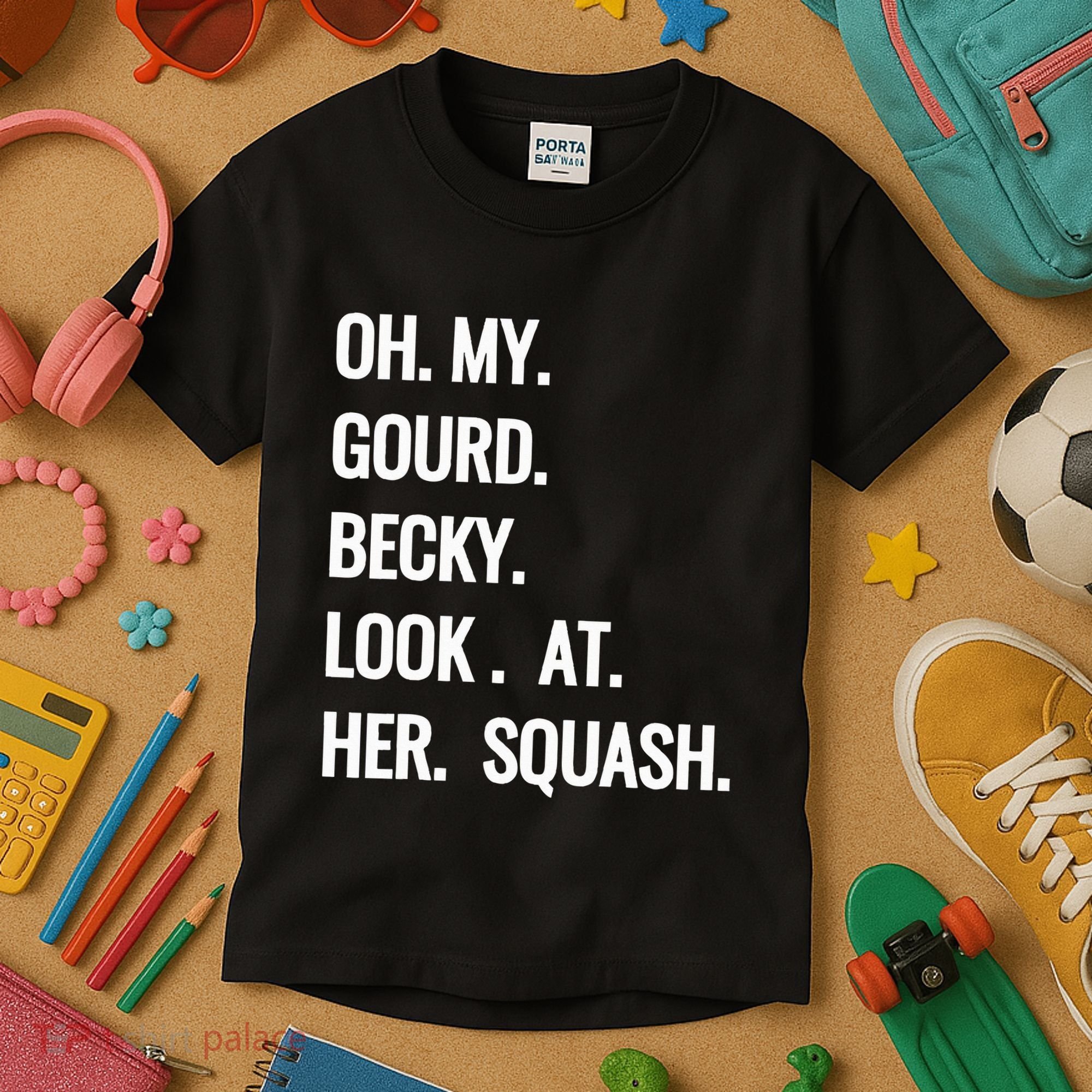Oh My Gourd Becky Look At Her Squash Funny Fall Puns Memes Kids T-Shirt