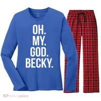 Oh My God Becky Gift Women's Long Sleeve Flannel Pajama Set  thumb 0