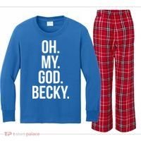 Oh My God Becky Gift Kids Long Sleeve Plaid Pajama Set thumb 0
