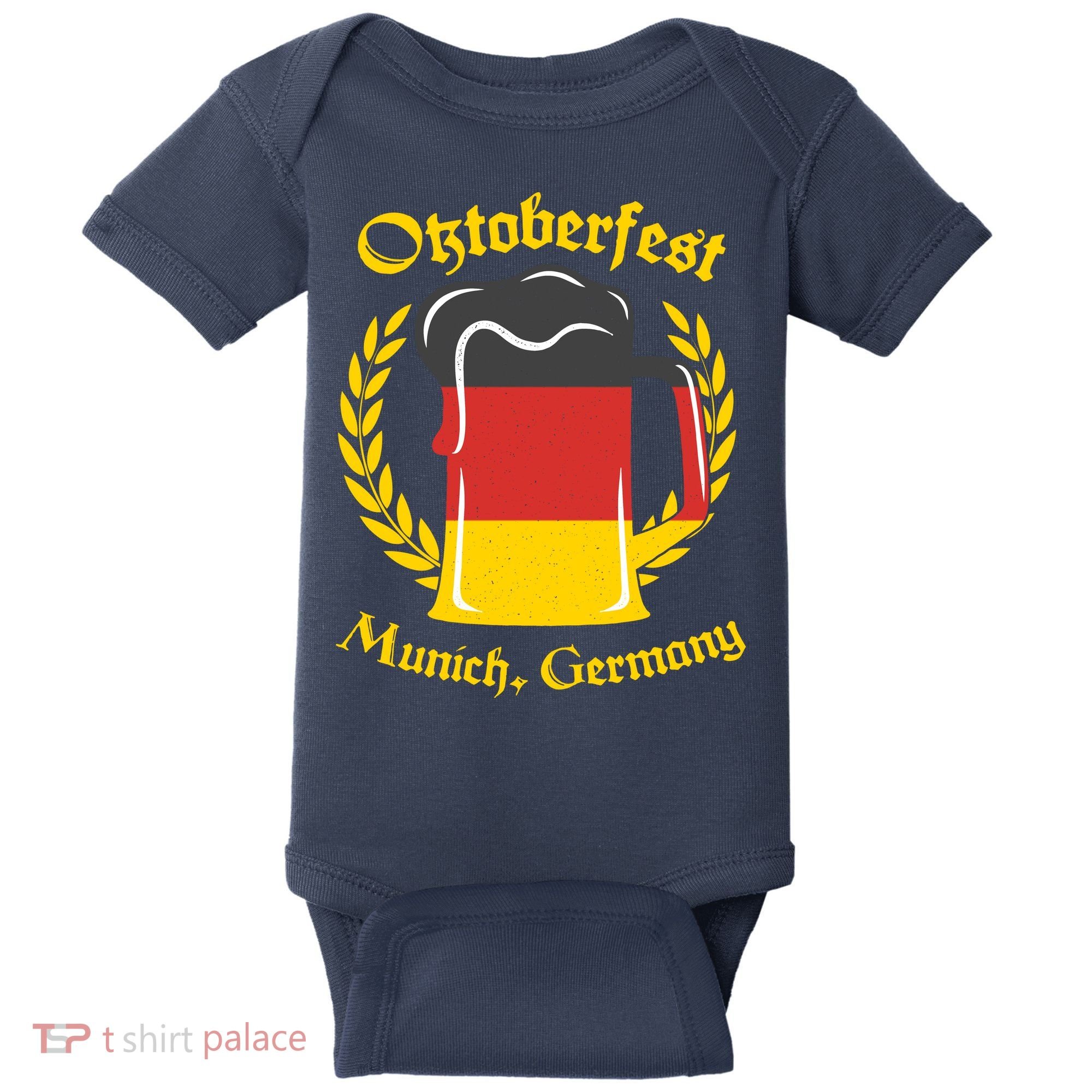 Oktoberfest Munich Germany Flag Mug Baby Bodysuit