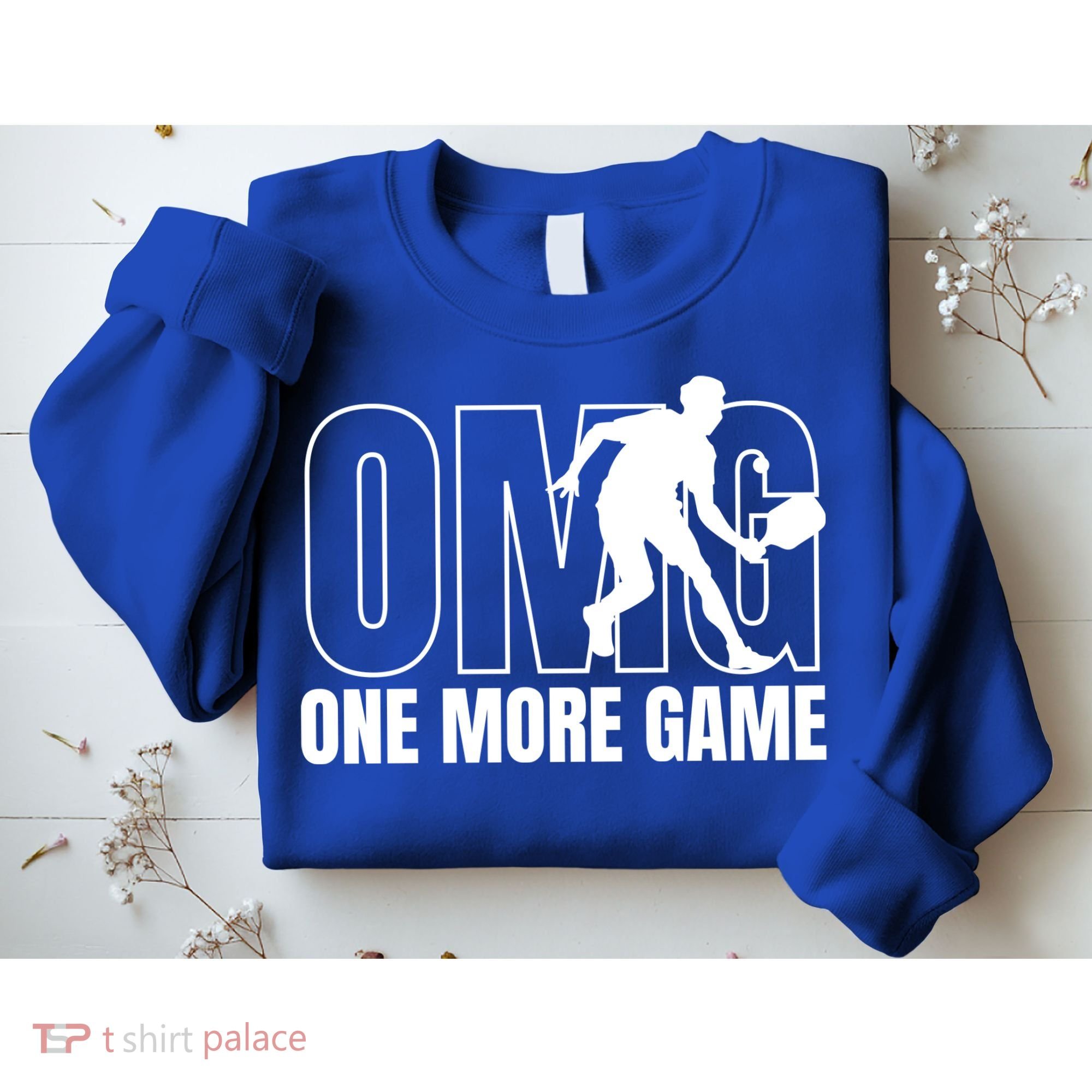 One More Game Omg Retro Funny Pickleball Lover Pickle Ball Sweatshirt
