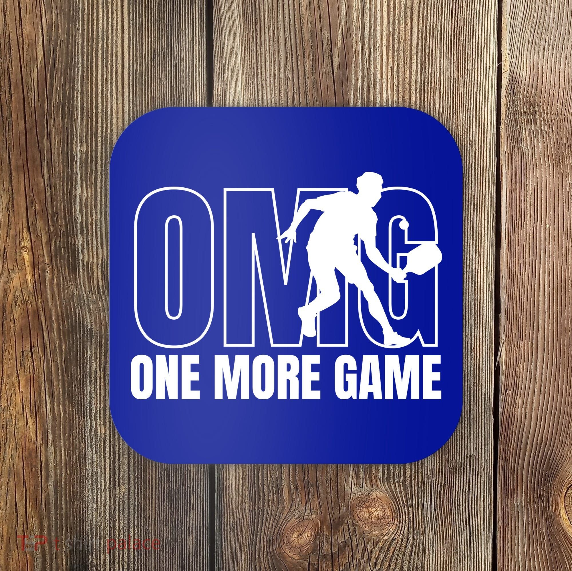 One More Game Omg Retro Funny Pickleball Lover Pickle Ball Coaster