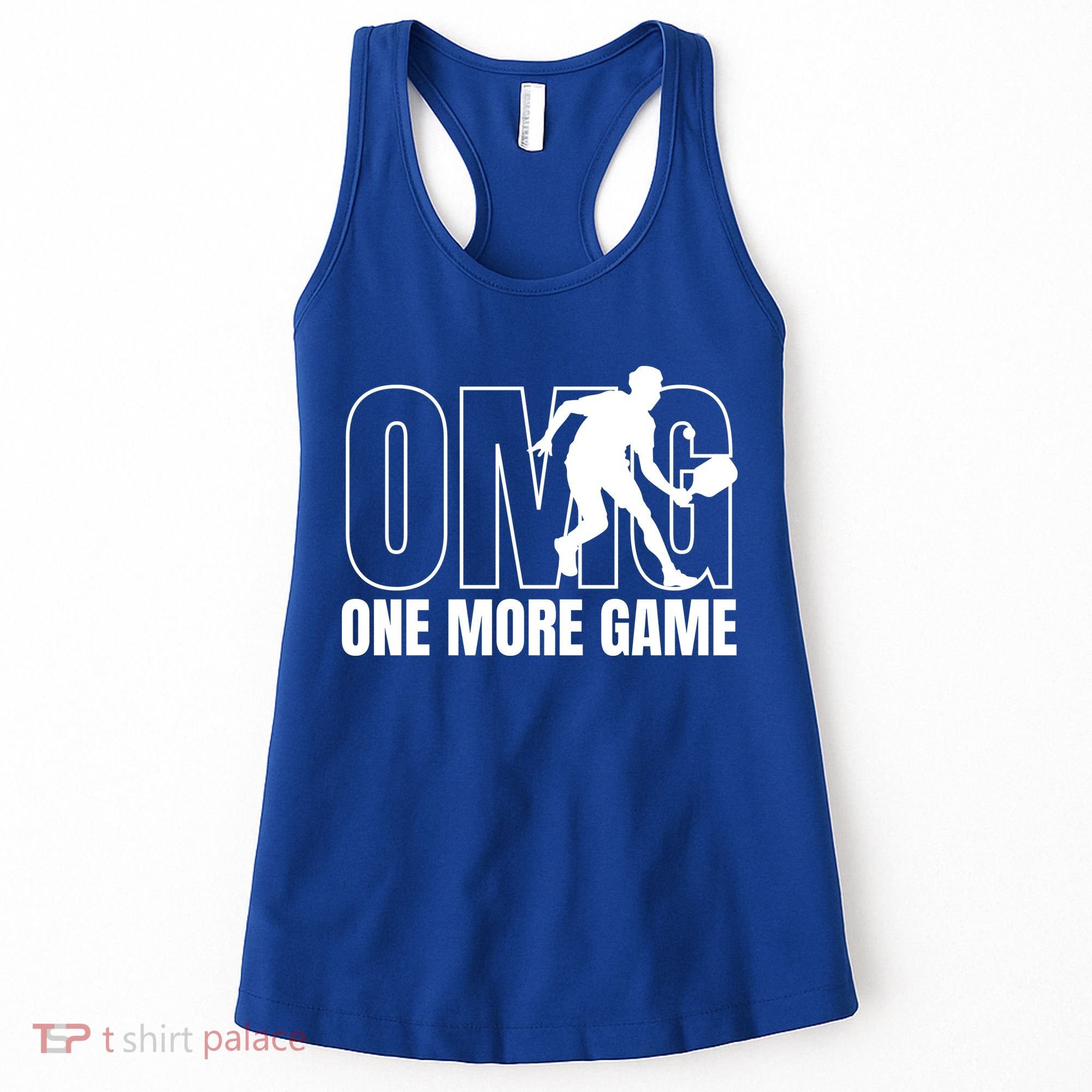 One More Game Omg Retro Funny Pickleball Lover Pickle Ball Women's Tank Top