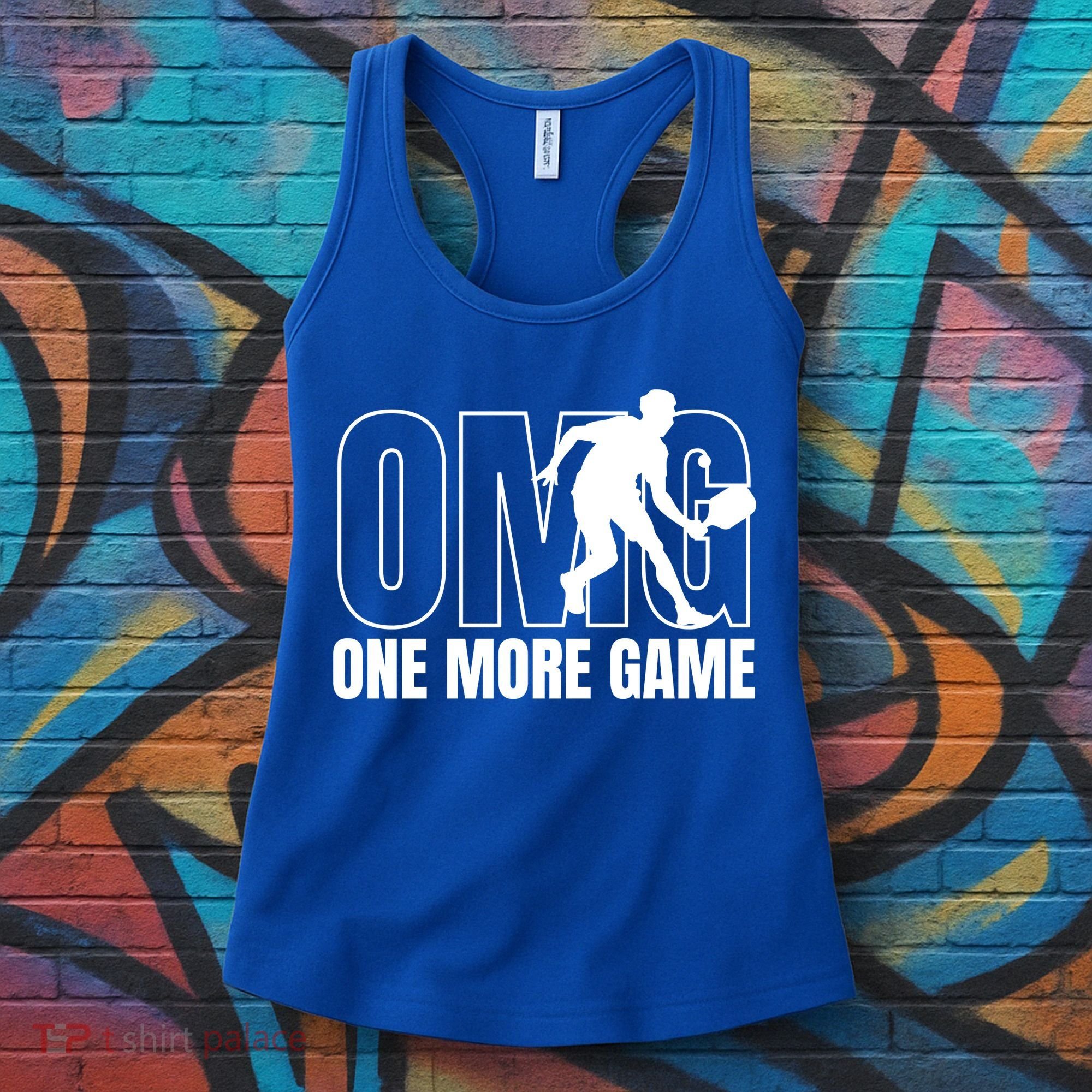 One More Game Omg Retro Funny Pickleball Lover Pickle Ball Women's Tank Top