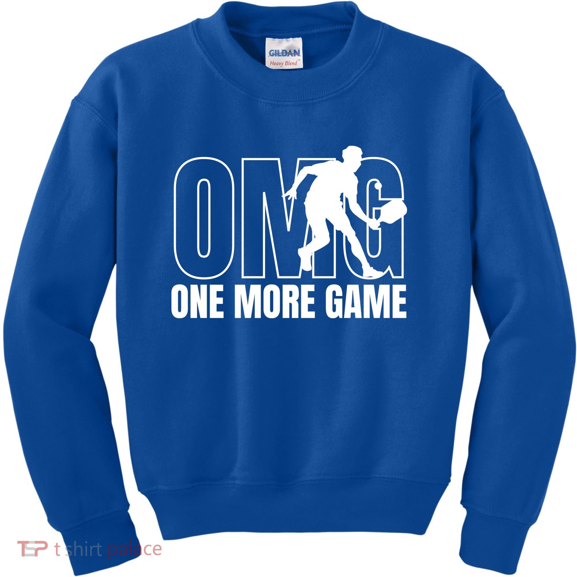 One More Game Omg Retro Funny Pickleball Lover Pickle Ball Kids Sweatshirt