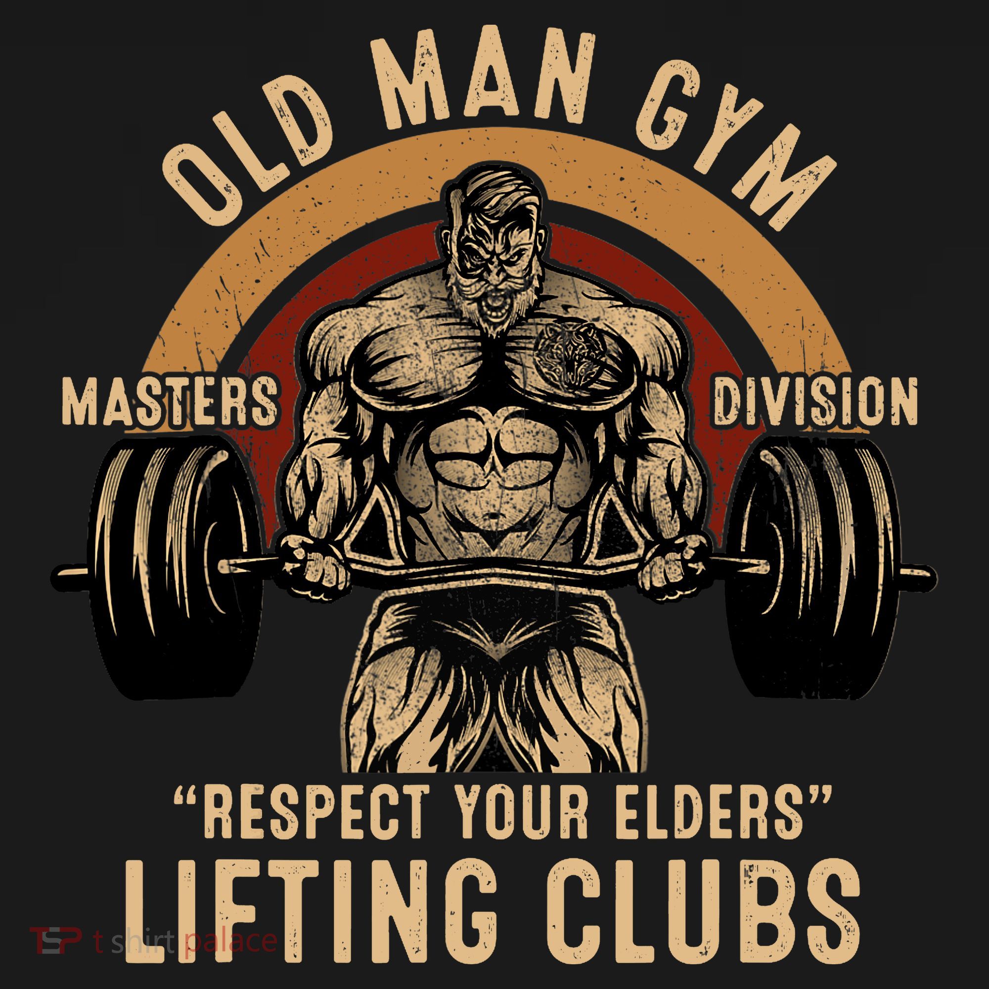 Old Man Gym Respect Your Elders Lifting Clubs Weightlifting Backpack