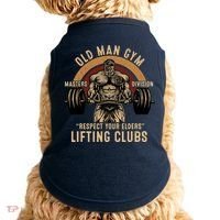 Old Man Gym Respect Your Elders Lifting Clubs Weightlifting Doggie Tank thumb 0