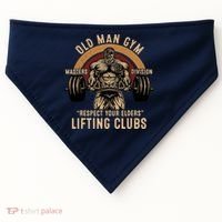 Old Man Gym Respect Your Elders Lifting Clubs Weightlifting USA-Made Doggie Bandana thumb 0