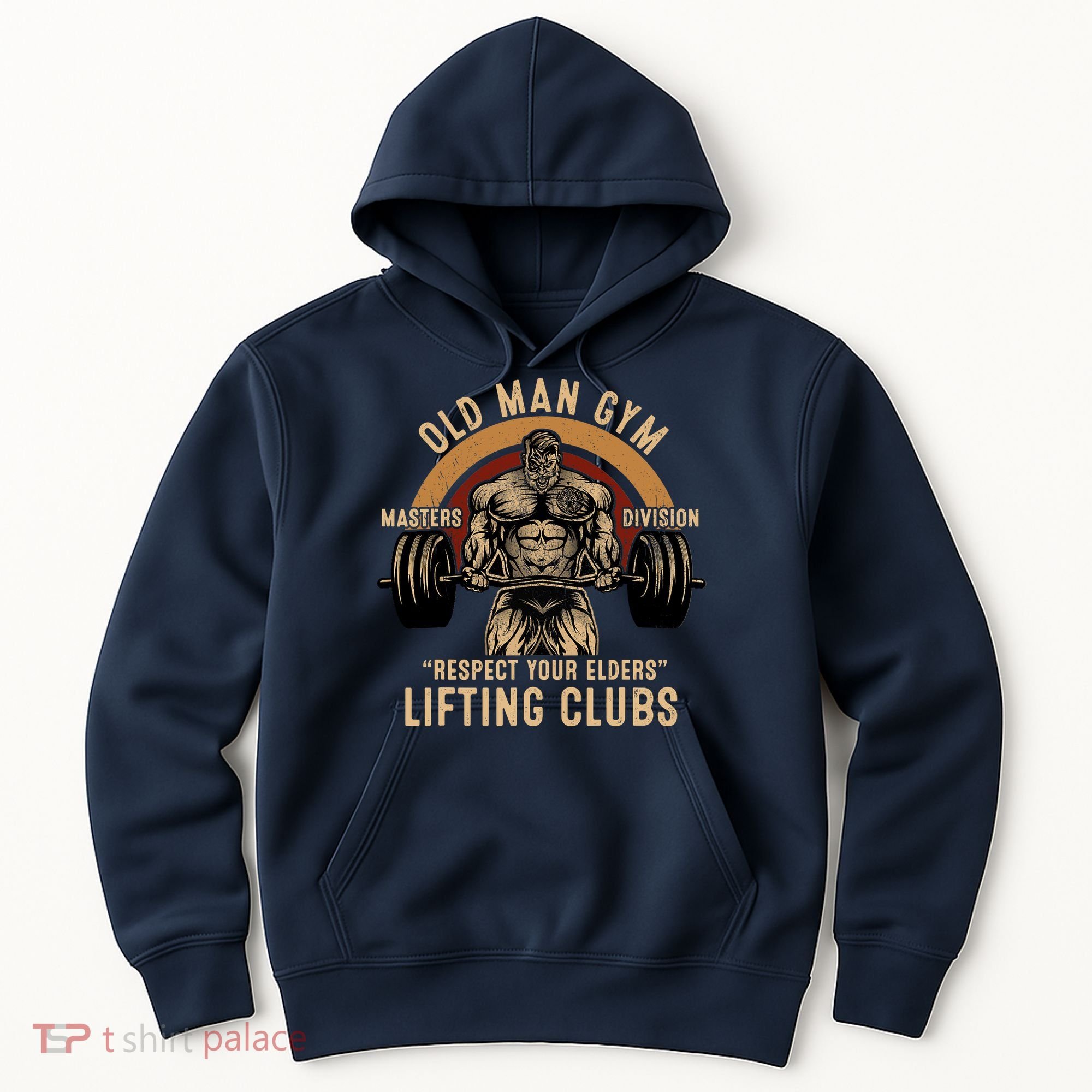 Old Man Gym Respect Your Elders Lifting Clubs Weightlifting Hoodie