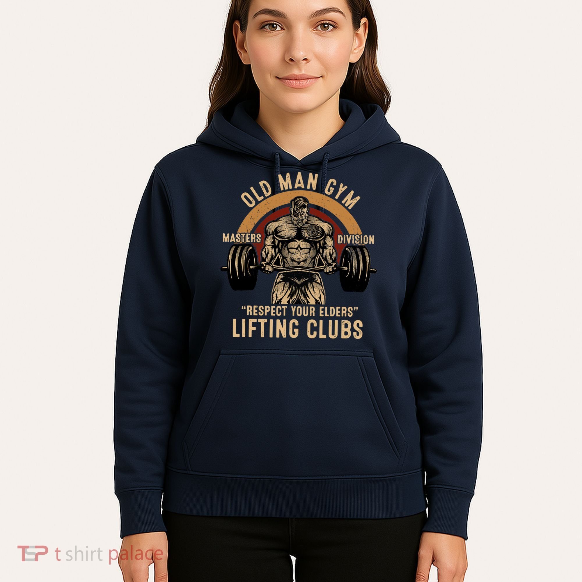 Old Man Gym Respect Your Elders Lifting Clubs Weightlifting Hoodie