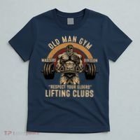Old Man Gym Respect Your Elders Lifting Clubs Weightlifting T-Shirt thumb 5