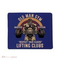 Old Man Gym Respect Your Elders Lifting Clubs Weightlifting Mousepad thumb 0