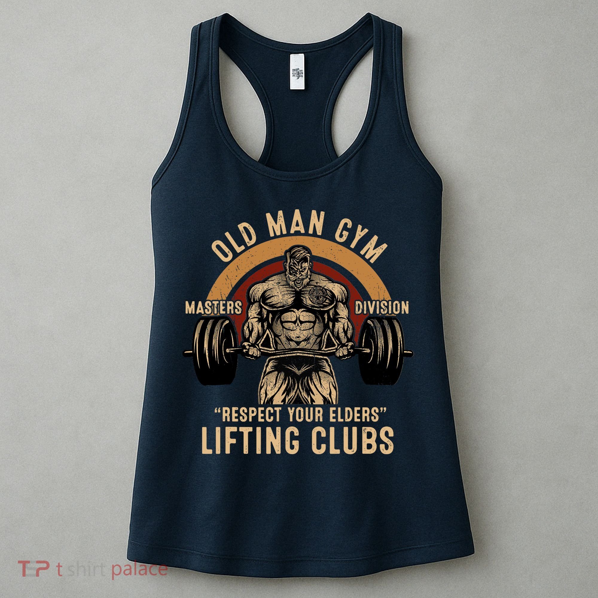 Old Man Gym Respect Your Elders Lifting Clubs Weightlifting Women's Tank Top