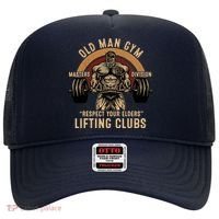Old Man Gym Respect Your Elders Lifting Clubs Weightlifting Hat thumb 0
