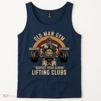 Old Man Gym Respect Your Elders Lifting Clubs Weightlifting Tank Top thumb 2