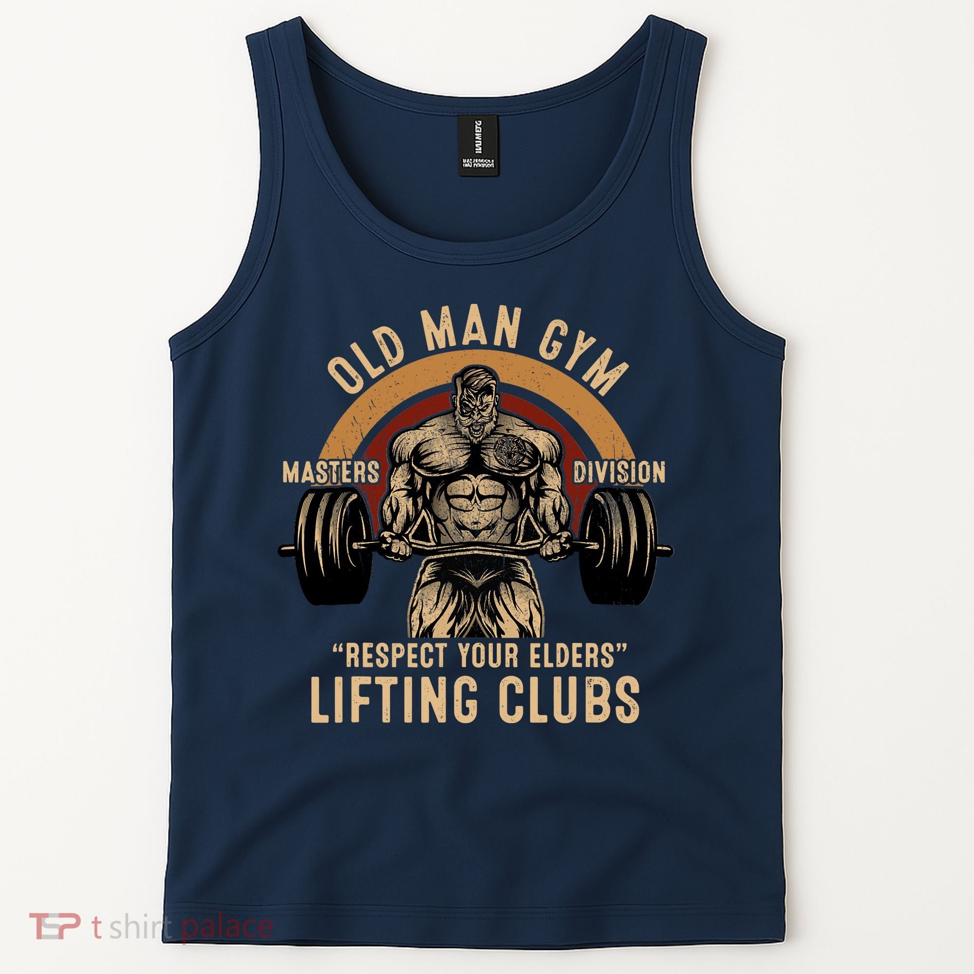 Old Man Gym Respect Your Elders Lifting Clubs Weightlifting Tank Top