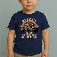 Old Man Gym Respect Your Elders Lifting Clubs Weightlifting Toddler T-Shirt thumb 2