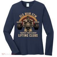 Old Man Gym Respect Your Elders Lifting Clubs Weightlifting Women's Long Sleeve Shirt thumb 0
