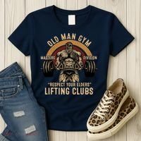 Old Man Gym Respect Your Elders Lifting Clubs Weightlifting Women's T-Shirt thumb 3