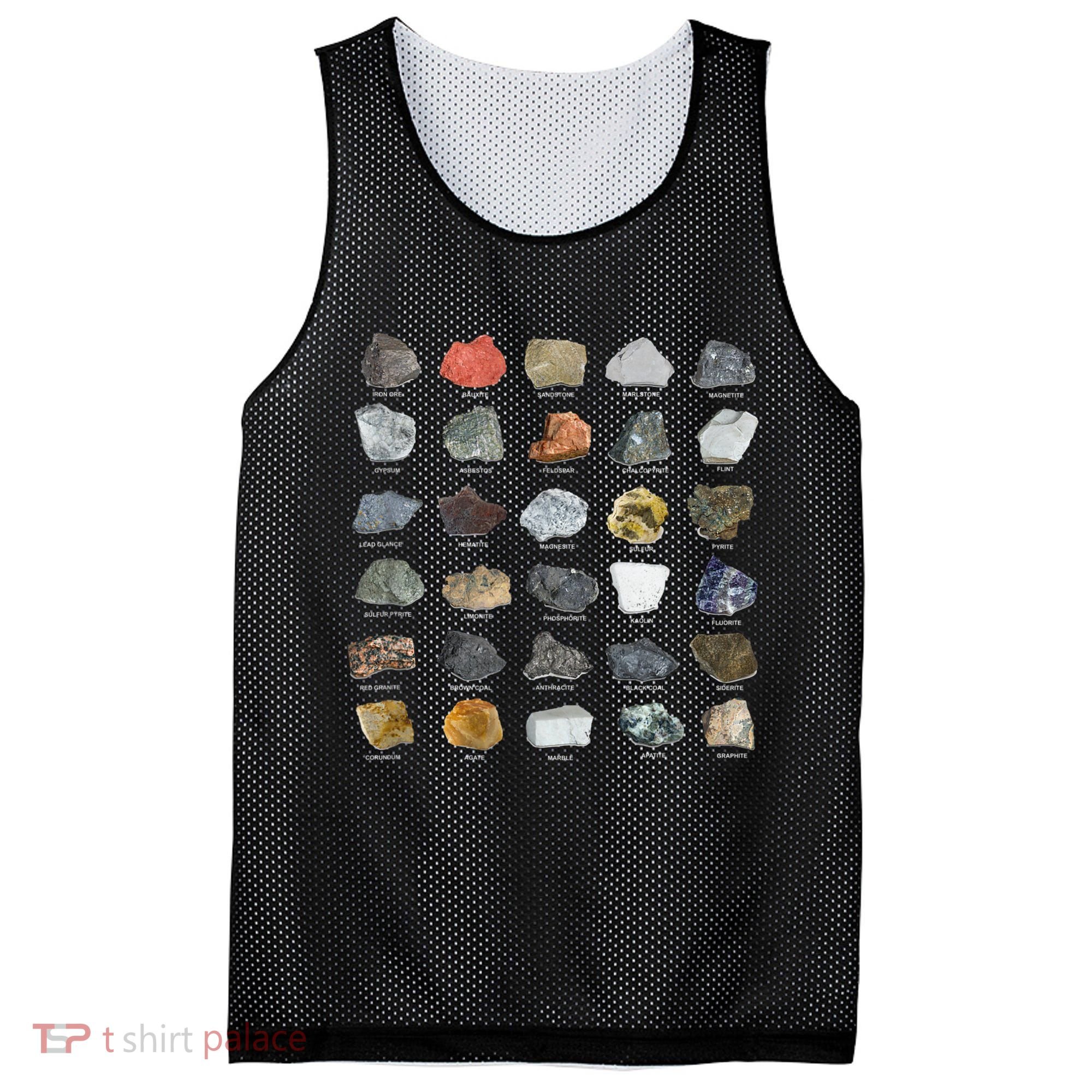 Ores Minerals Gems And Crystals Rock Collecting Mesh Reversible Basketball Jersey Tank