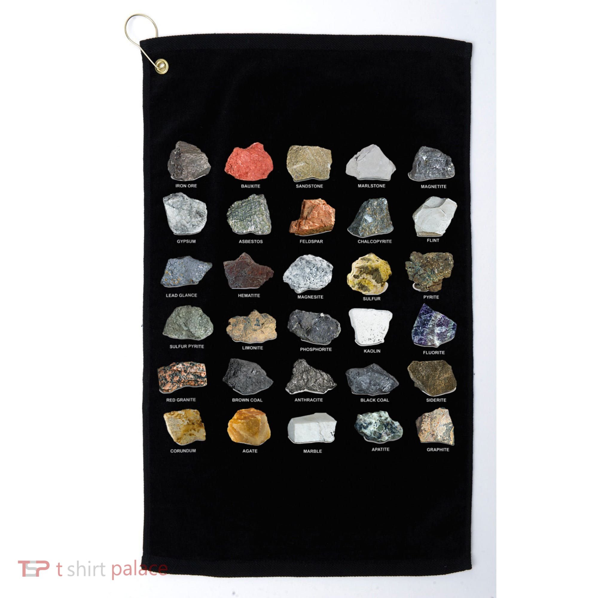 Ores Minerals Gems And Crystals Rock Collecting Golf Towel