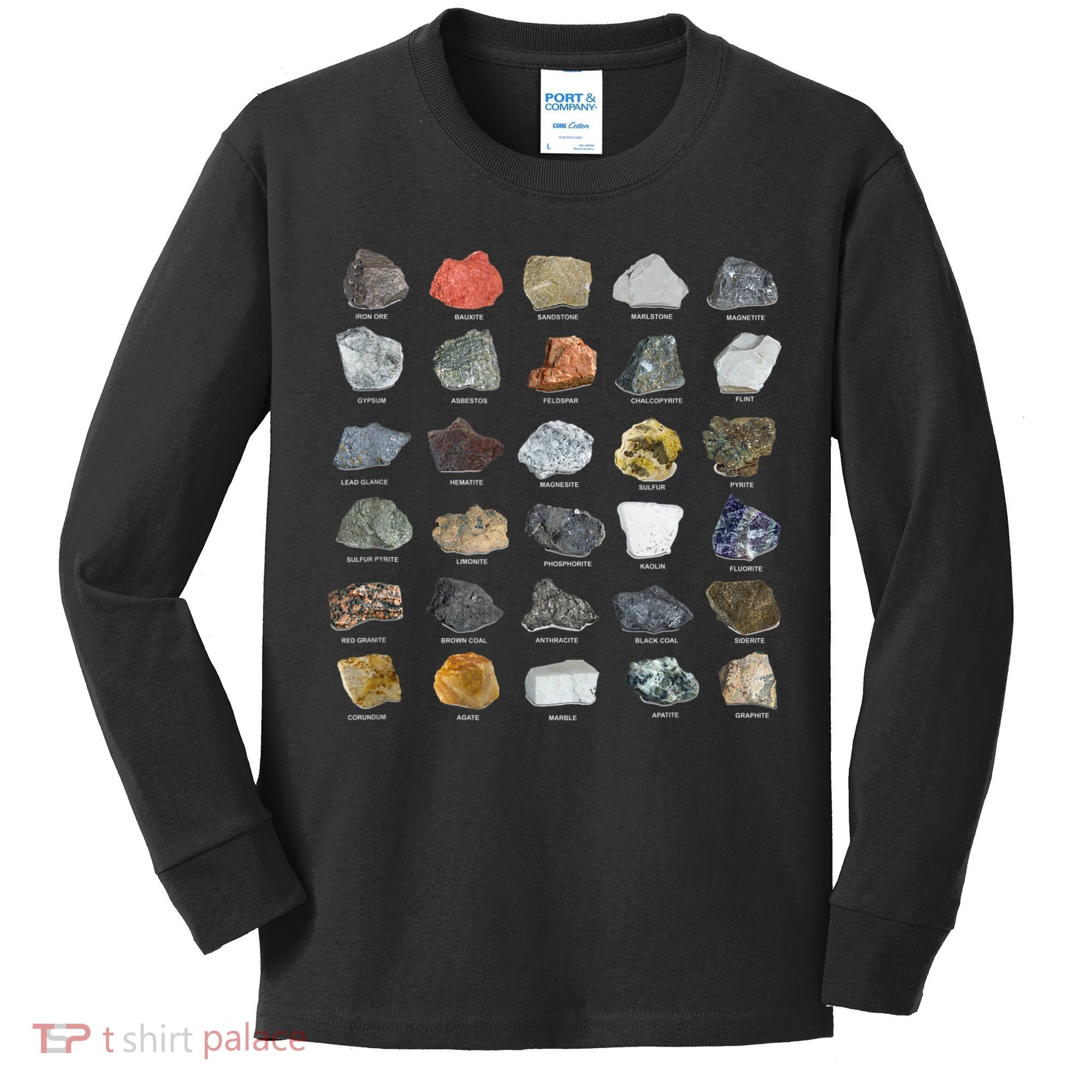 Ores Minerals Gems And Crystals Rock Collecting Kids Long Sleeve Shirt