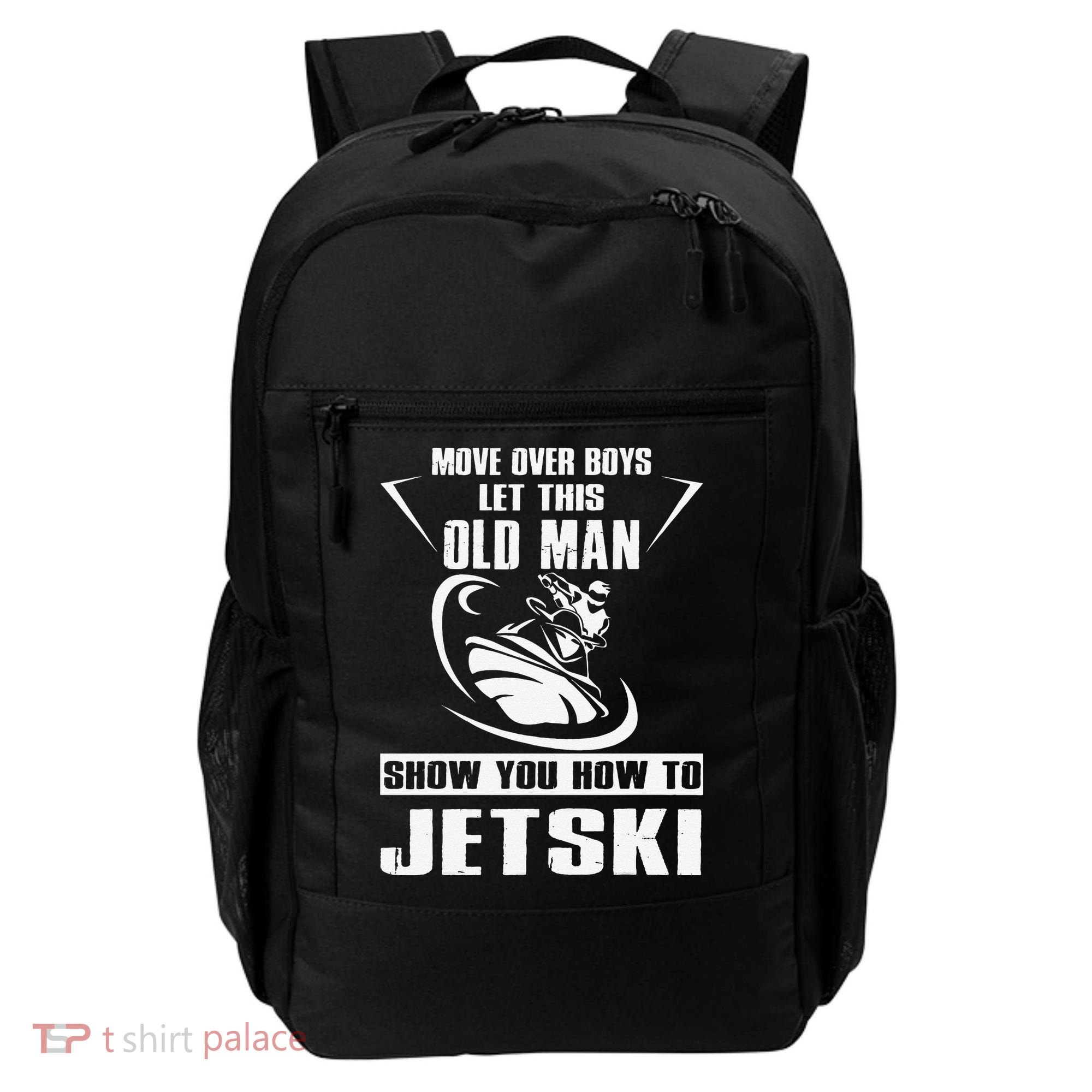Old Man How To Jetski Cool retro Jet-Ski Jet Skiing Backpack