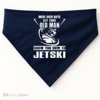 Old Man How To Jetski Cool retro Jet-Ski Jet Skiing USA-Made Doggie Bandana thumb 0
