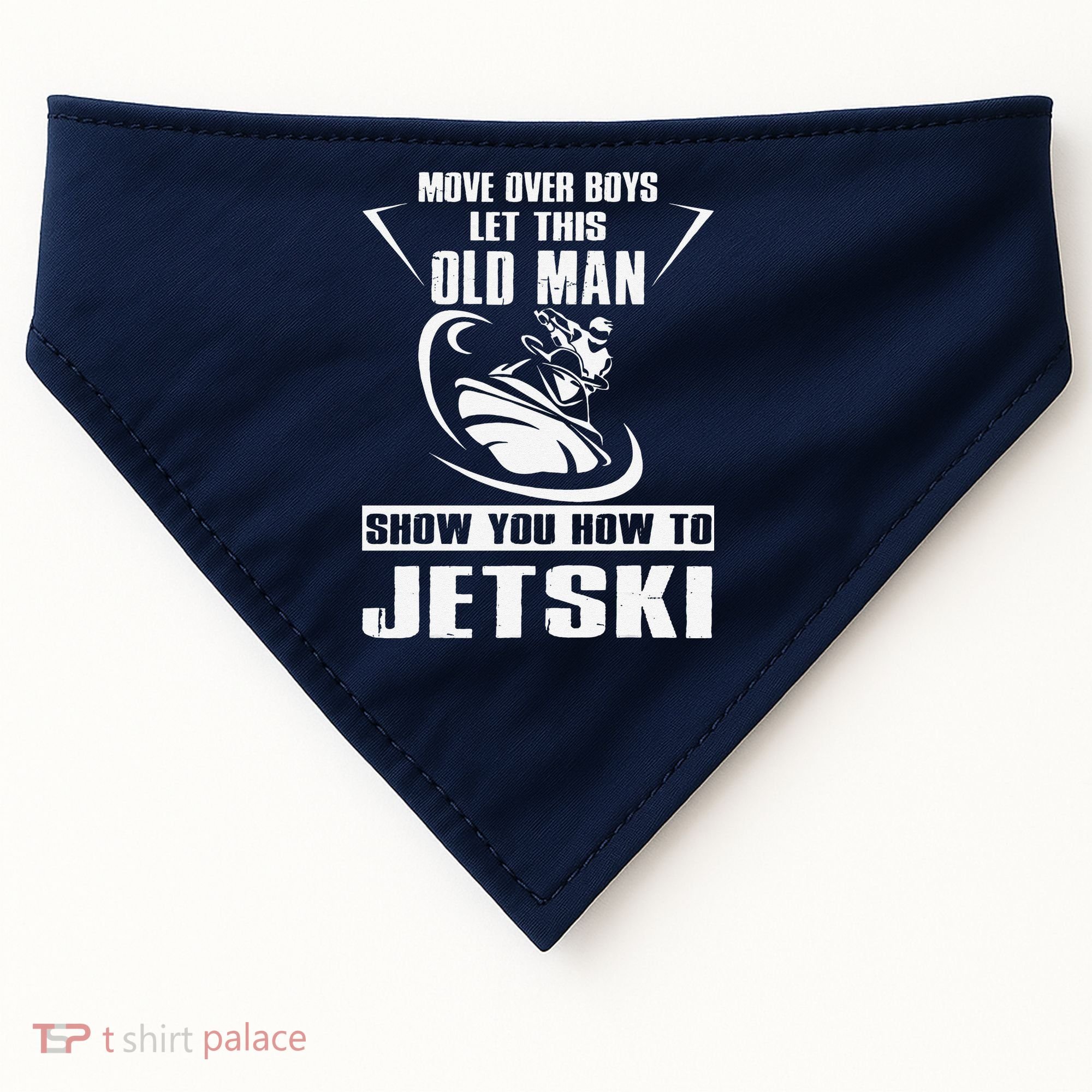 Old Man How To Jetski Cool retro Jet-Ski Jet Skiing USA-Made Doggie Bandana
