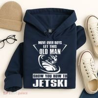 Old Man How To Jetski Cool retro Jet-Ski Jet Skiing Hoodie thumb 4