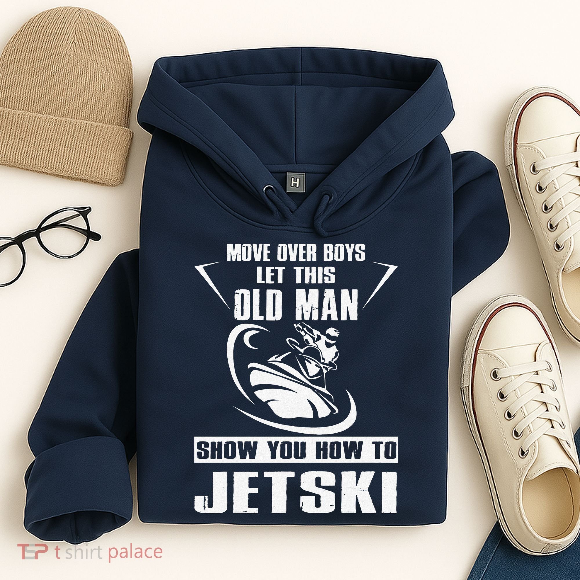 Old Man How To Jetski Cool retro Jet-Ski Jet Skiing Hoodie