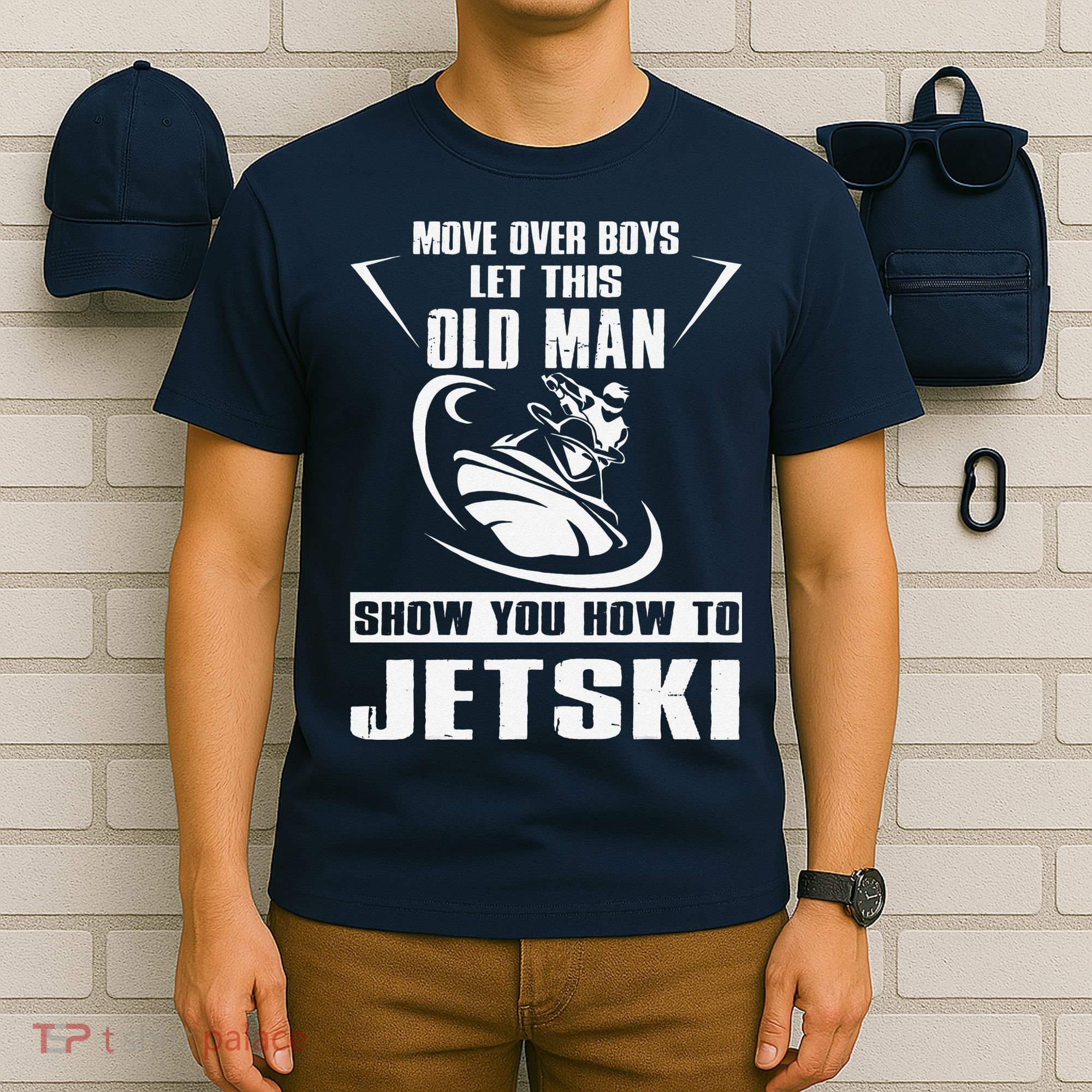 Old Man How To Jetski Cool retro Jet-Ski Jet Skiing T-Shirt