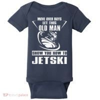 Old Man How To Jetski Cool retro Jet-Ski Jet Skiing Baby Bodysuit thumb 0