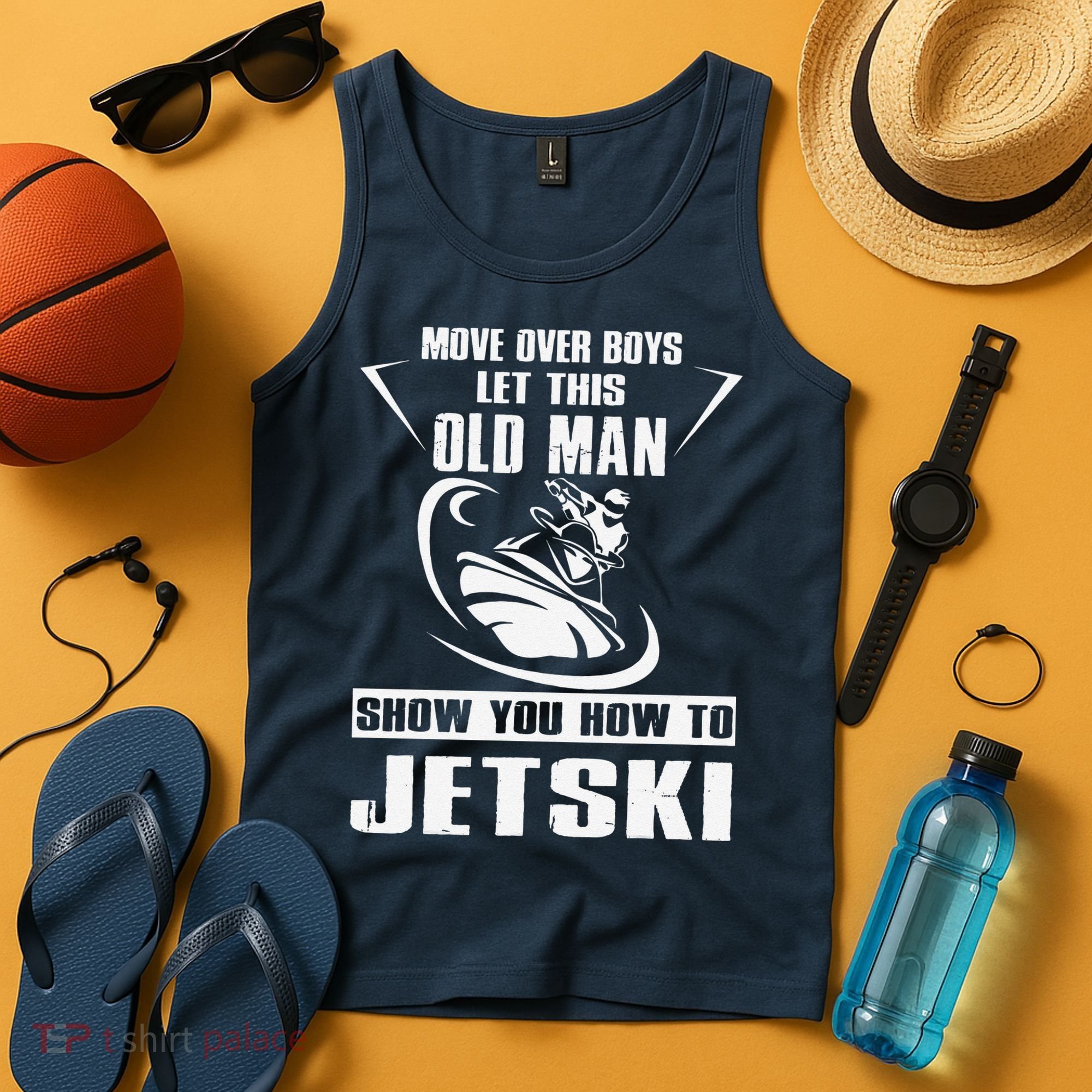 Old Man How To Jetski Cool retro Jet-Ski Jet Skiing Tank Top