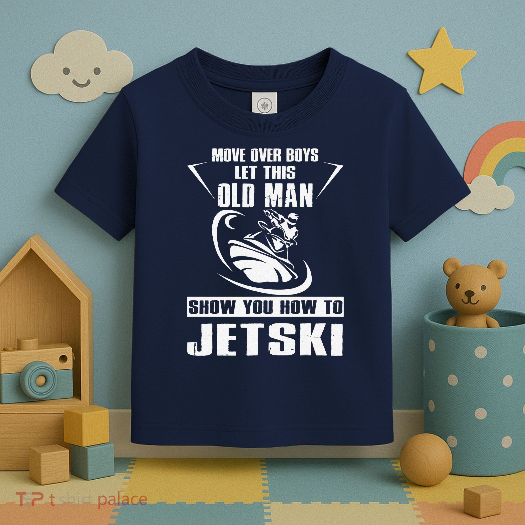 Old Man How To Jetski Cool retro Jet-Ski Jet Skiing Toddler T-Shirt