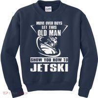 Old Man How To Jetski Cool retro Jet-Ski Jet Skiing Kids Sweatshirt thumb 0