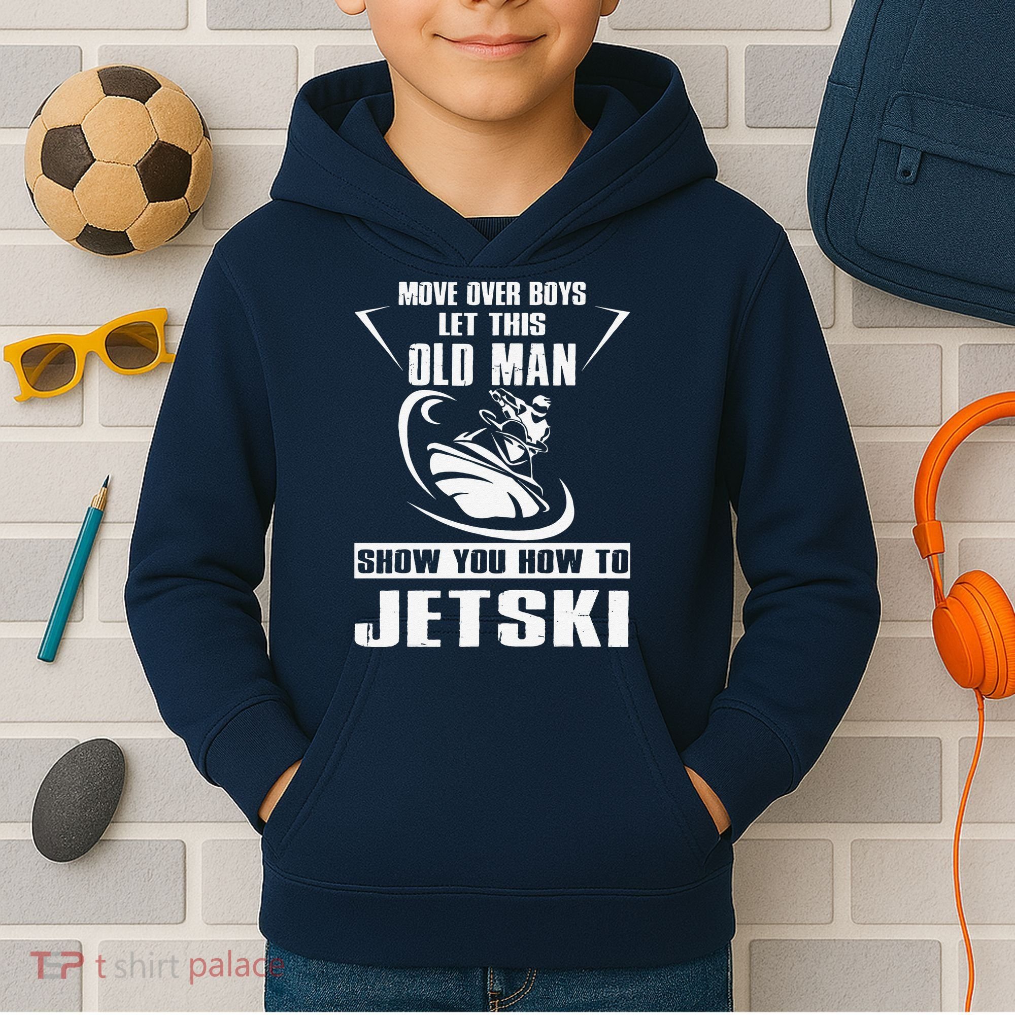 Old Man How To Jetski Cool retro Jet-Ski Jet Skiing Kids Hoodie