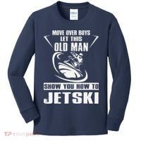 Old Man How To Jetski Cool retro Jet-Ski Jet Skiing Kids Long Sleeve Shirt thumb 0