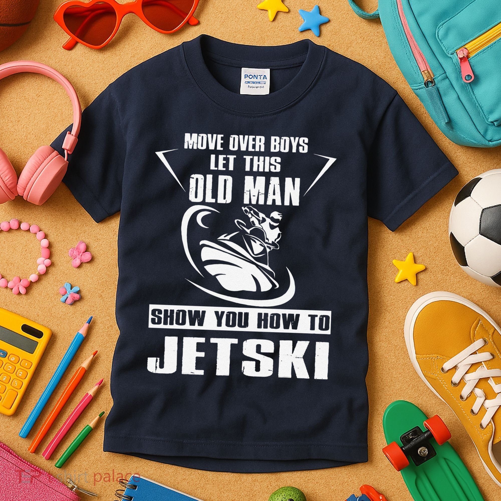 Old Man How To Jetski Cool retro Jet-Ski Jet Skiing Kids T-Shirt
