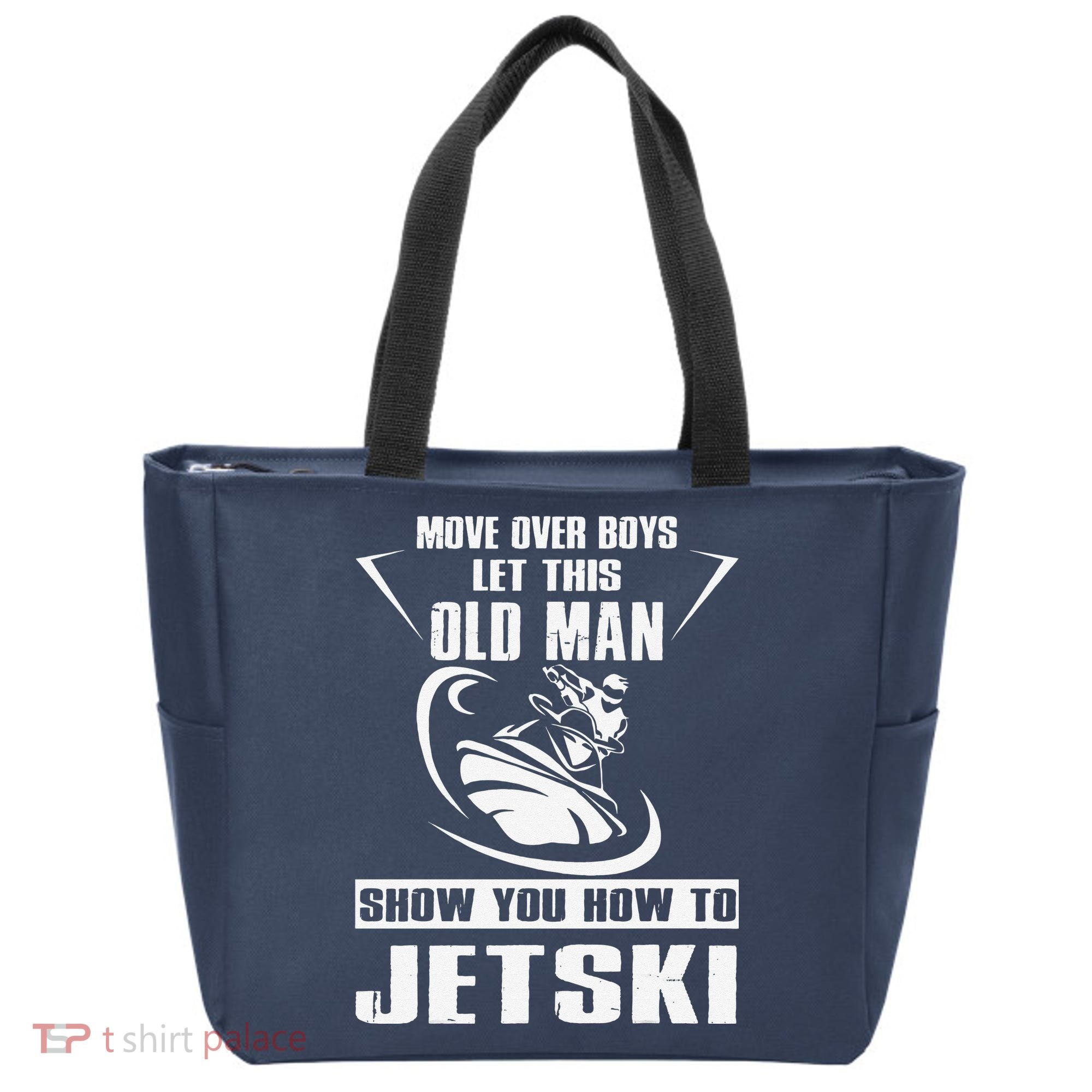 Old Man How To Jetski Cool retro Jet-Ski Jet Skiing Tote Bag