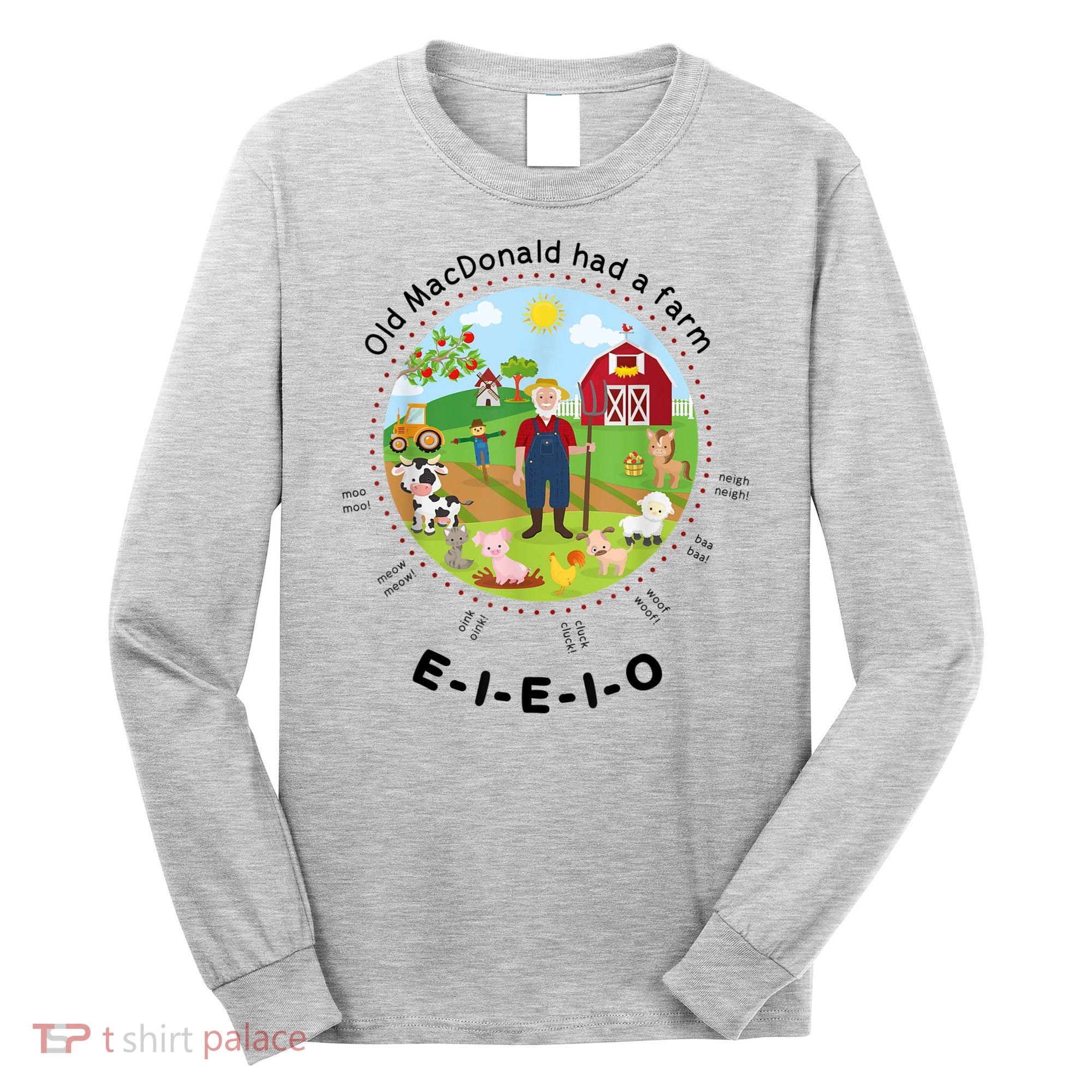 Old MacDonald Had A Farm English Nursery Rhyme Theme Long Sleeve Shirt